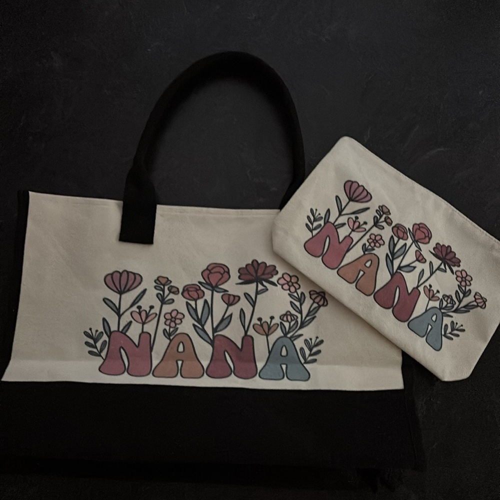Brand New! Nana Tote Bag and Makeup Bag Set